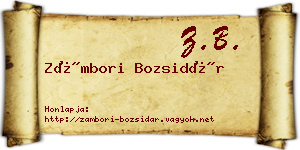 Zámbori Bozsidár névjegykártya
